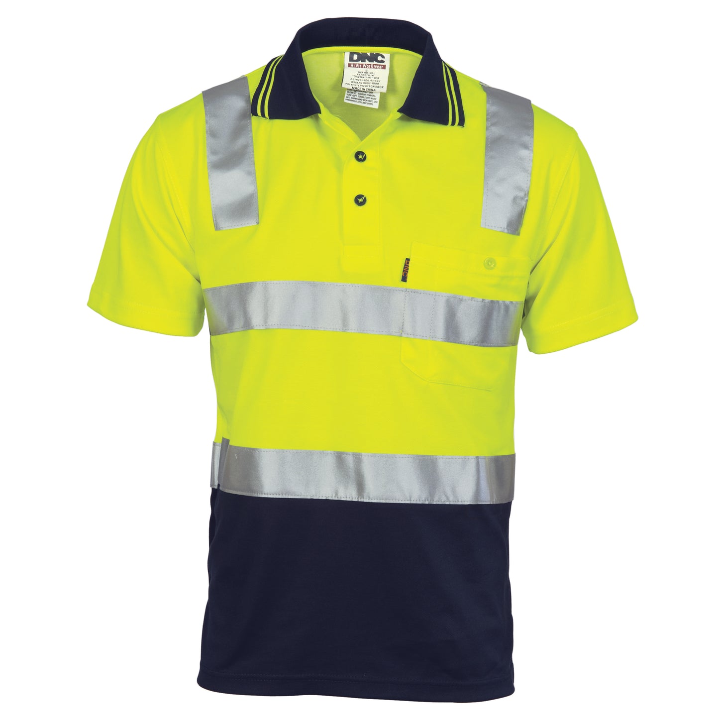 Cotton Back HiVis Two Tone Polo Shirt with CSR R/ Tape - Short sleeve