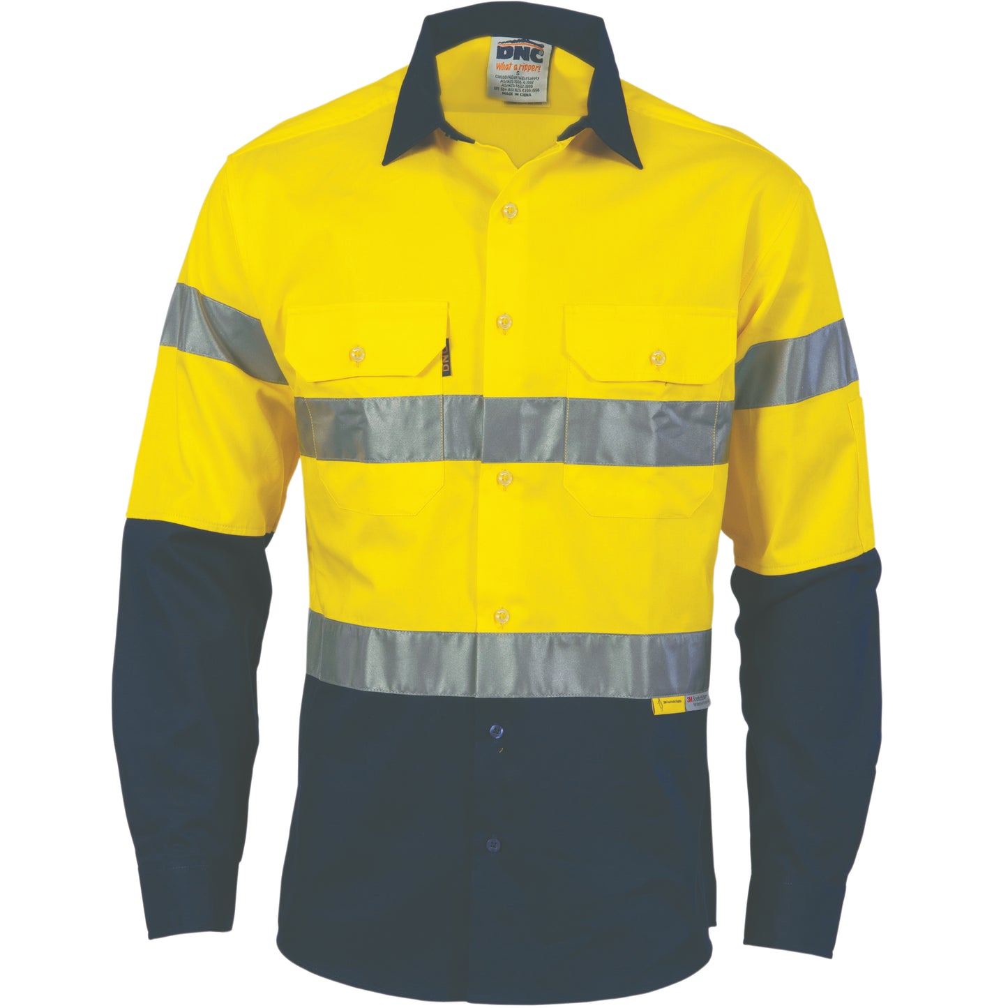 HiVis Cool-Breeze Cotton Shirt with 3M 8910 R/Tape - Long sleeve