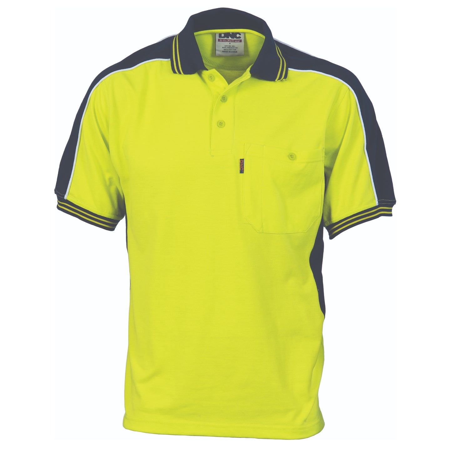 Poly/Cotton Contrast Panel Polo - Short Sleeve
