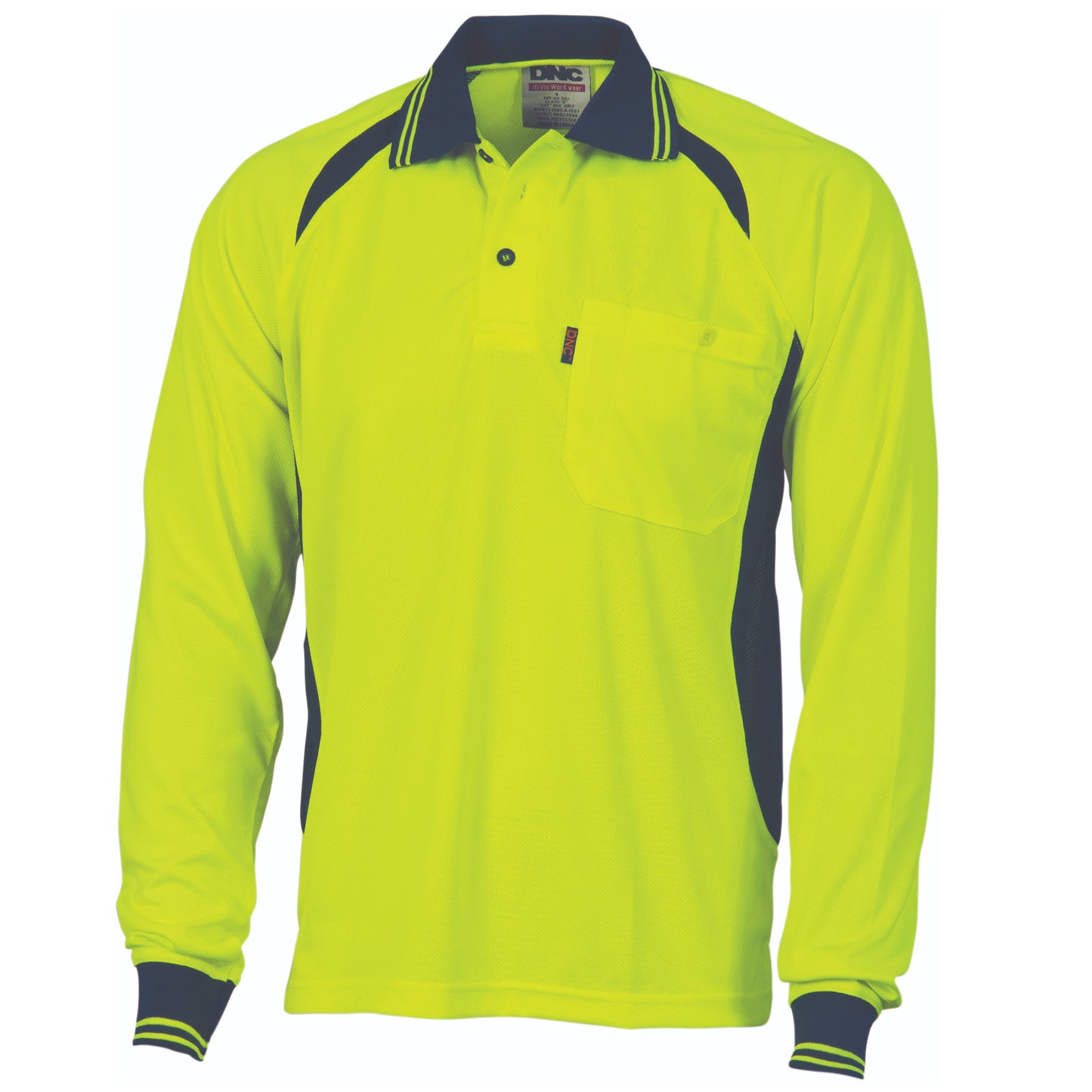 Cool-Breeze Contrast Mesh Polo - long sleeve