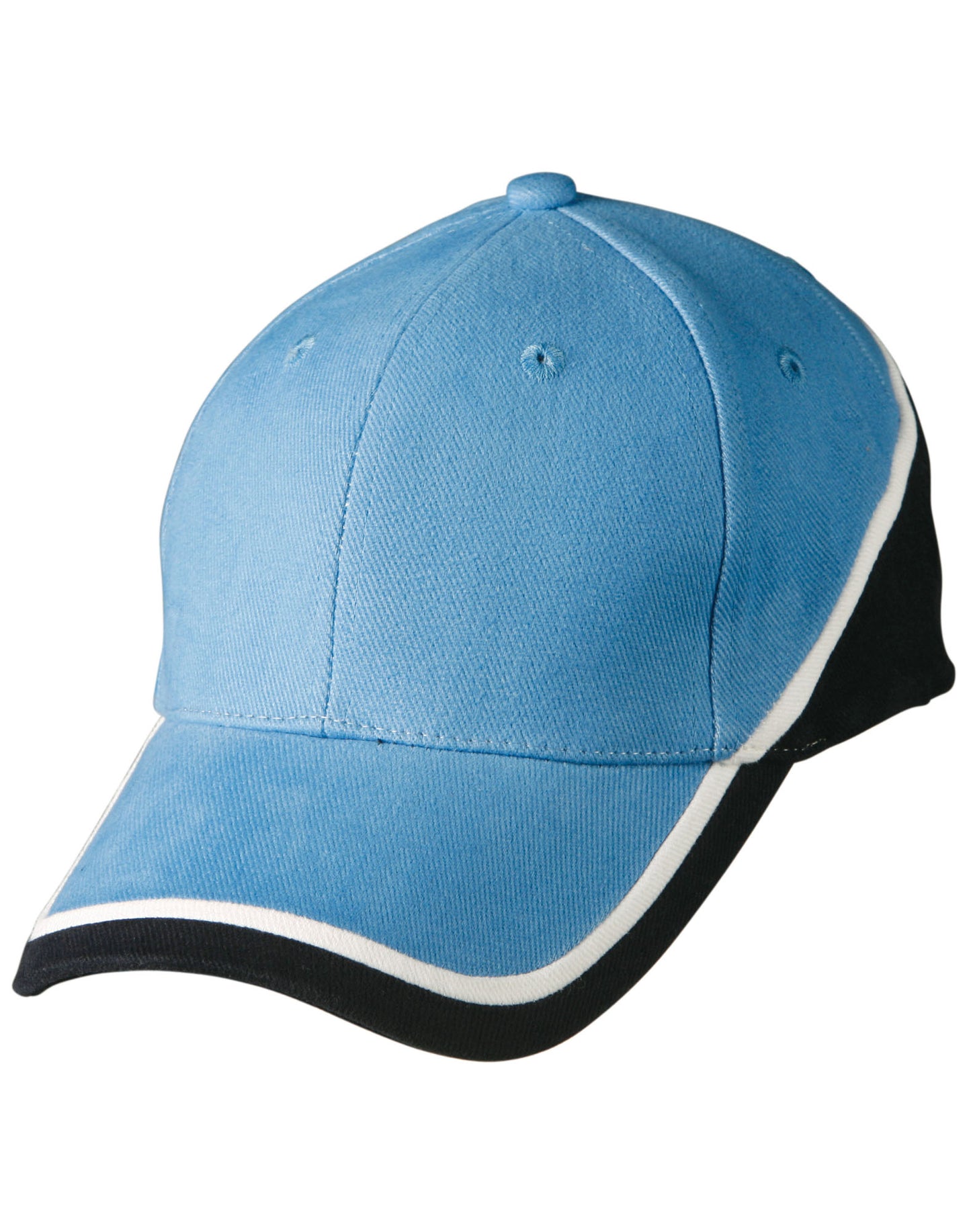 Tri-color sue heavy brushed cotton cap - Skyblue/White/Navy