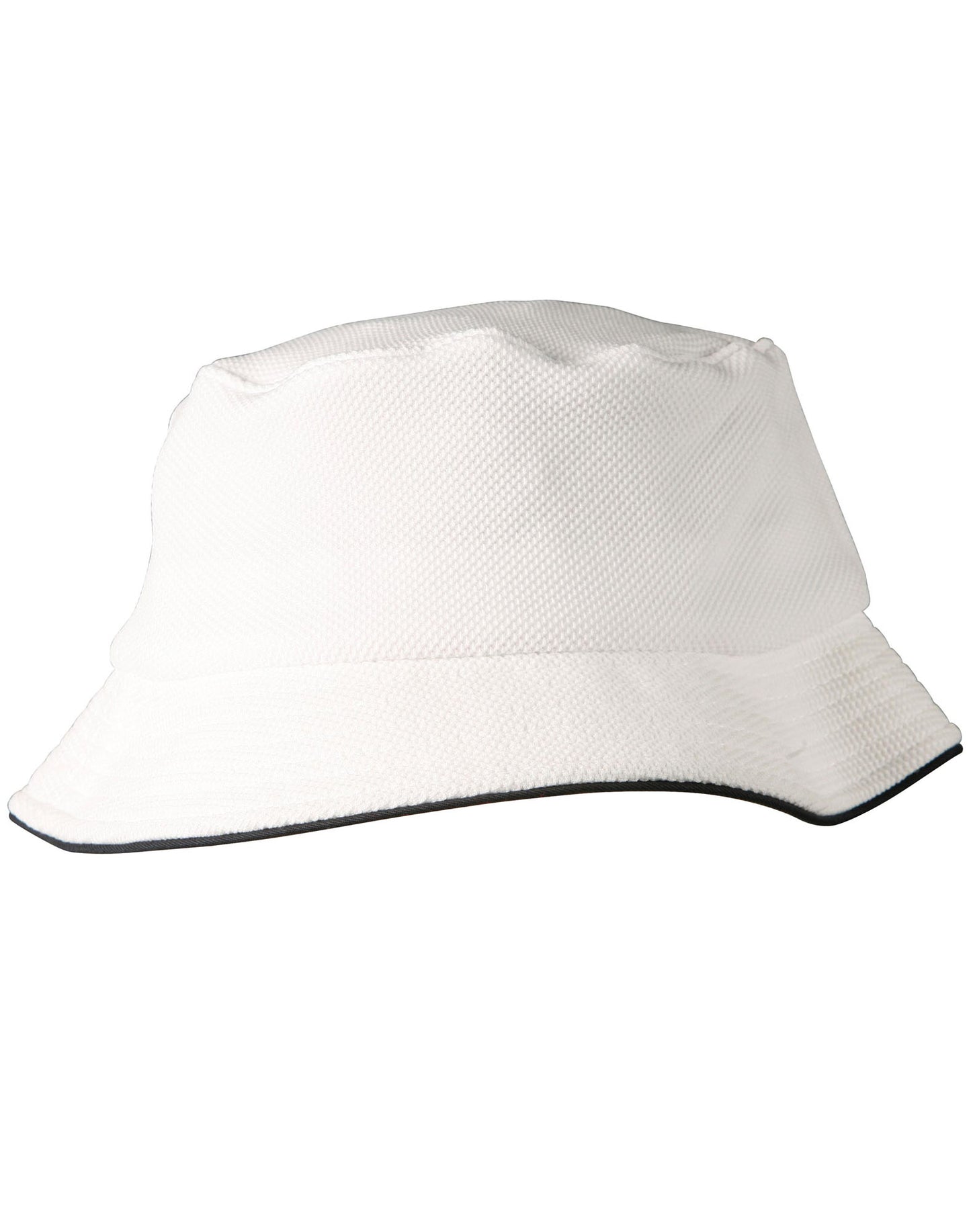 Pique mesh with sandwich trim bucket hat - White/Navy