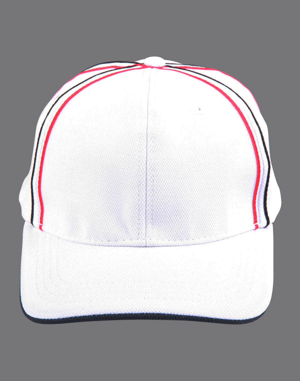 Tri-color pique mesh structured cap - White/Navy/Red