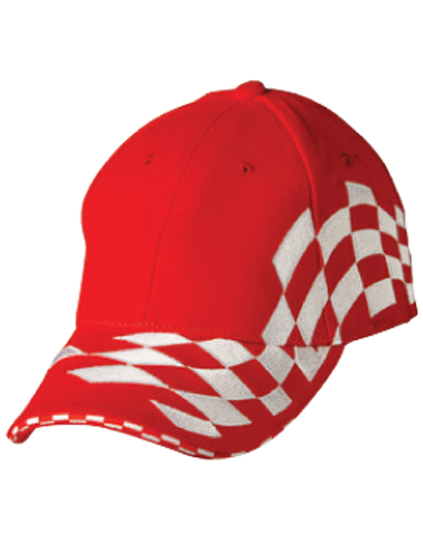 H/B/C embroidery check racing - Red/White