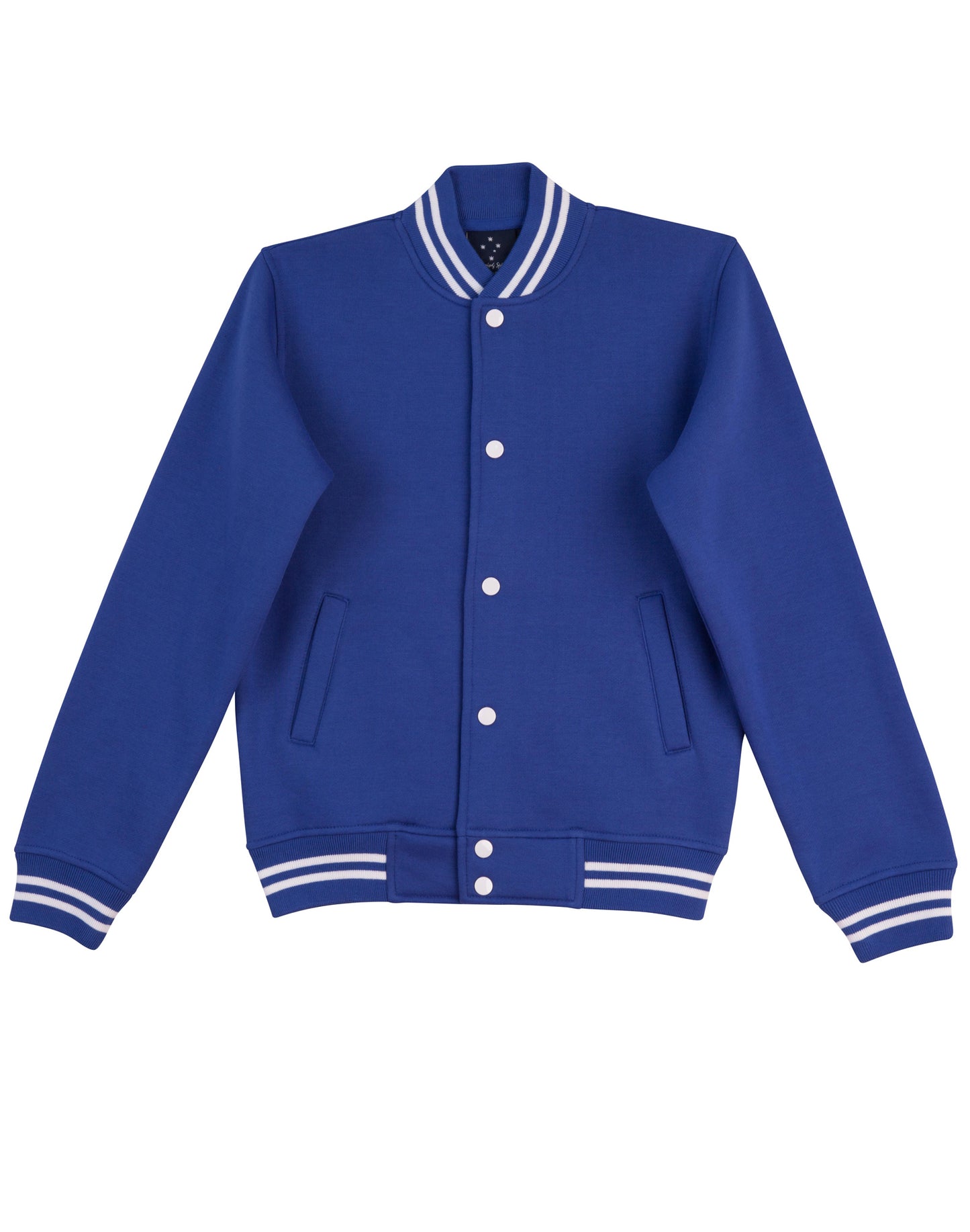Adult's Fleece Varsity Jacket - Royal/White