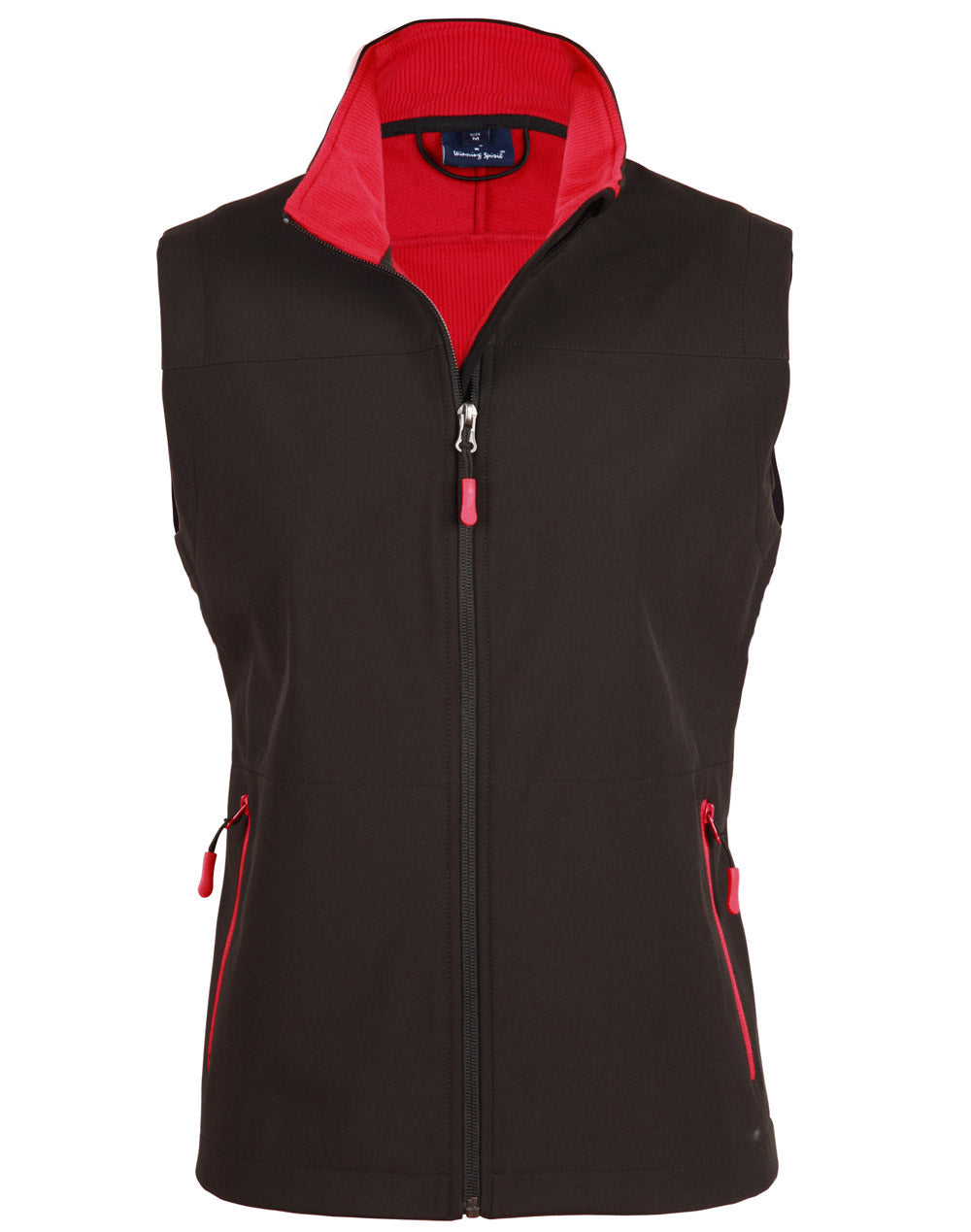 Ladies' Softshell Contrast Vest - Black/Red