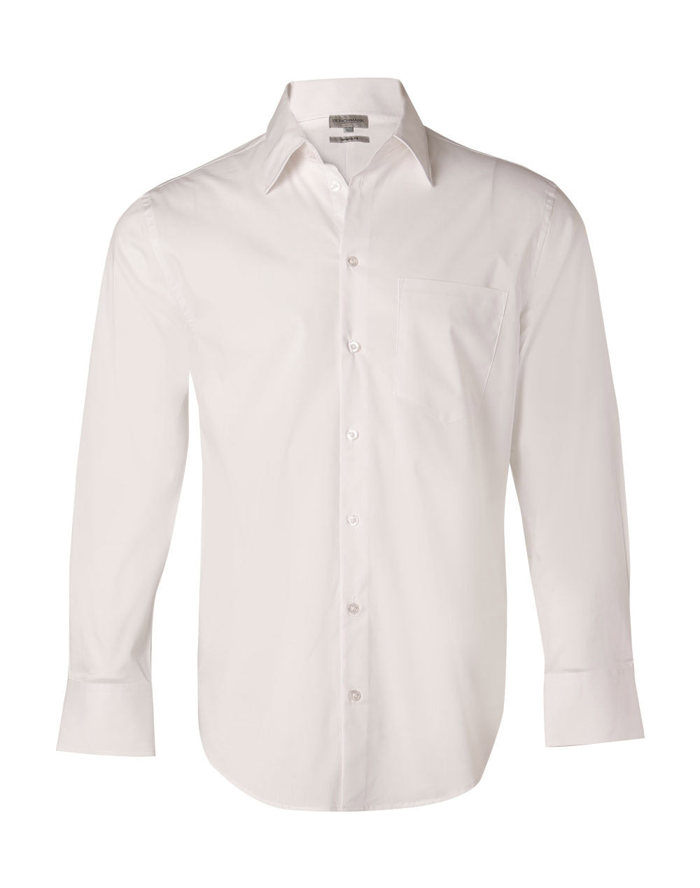 Men's Cotton/Poly Stretch L/S Shirt - White