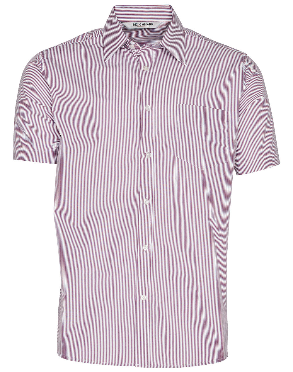 Men's Balance Stripe Short Sleeve Shirt - Violet/White