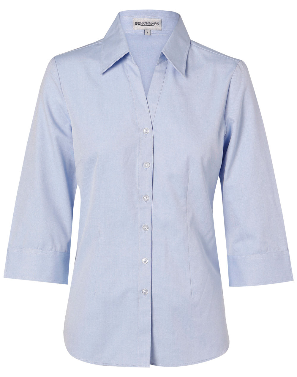 Women's Fine Chambray 3/4 Sleeve Shirt - Blue