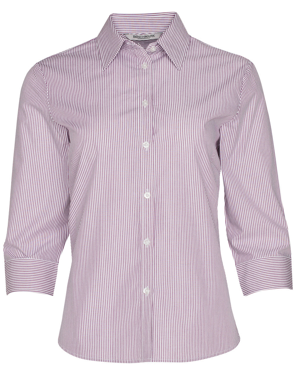 Women's Balance Stripe 3/4 Sleeve Shirt - Violet/White