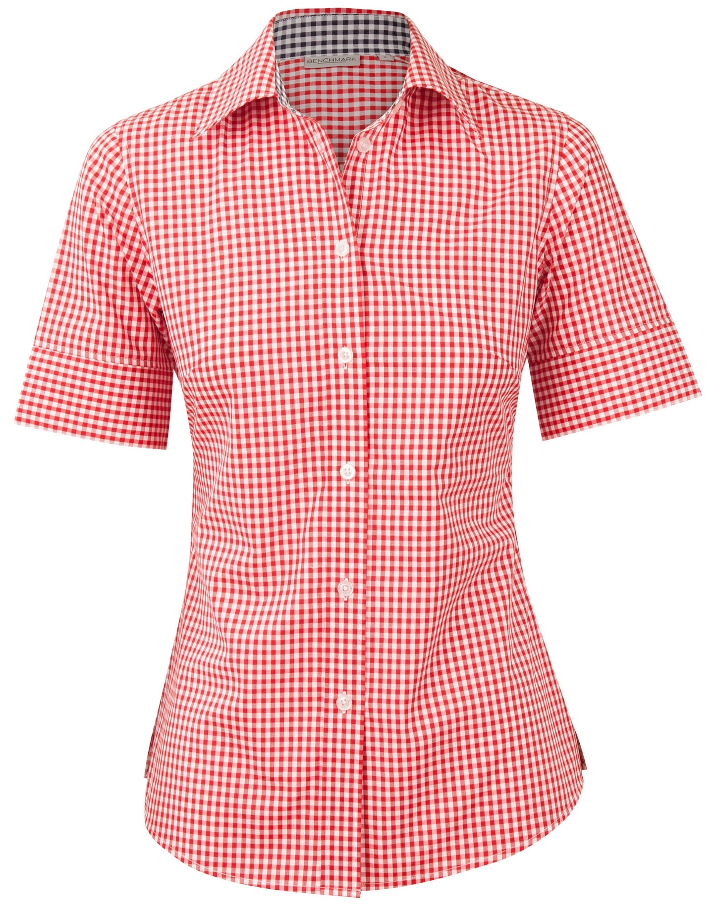 Women's Gingham Check S/S Shirt - Red/White