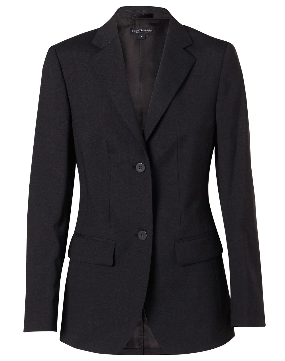 Women's Stretch Wool Blend Mid Length Jacket - Navy