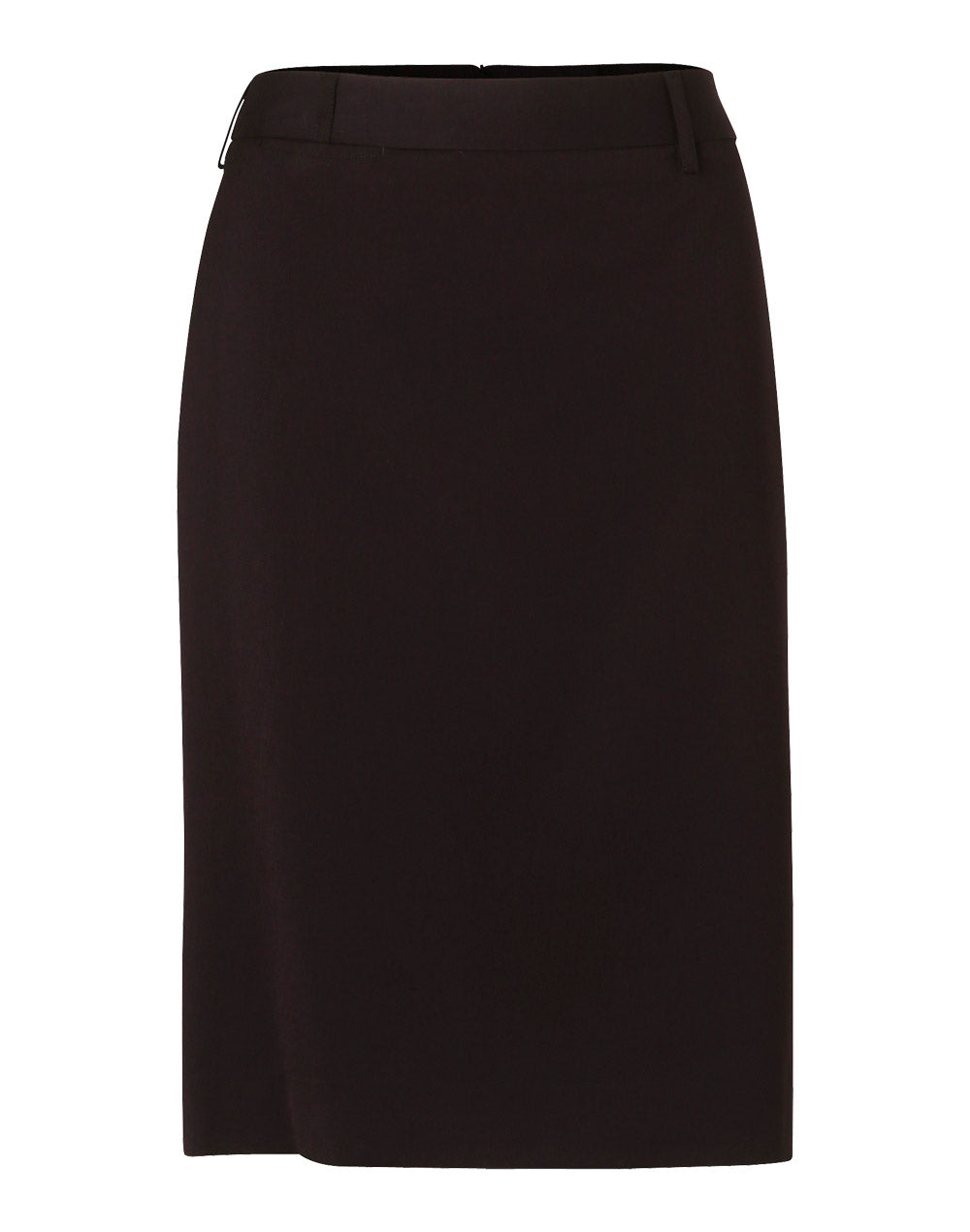 Women's Mid Length Lined Pencil Skirt in Poly/Viscose Stretch - Navy