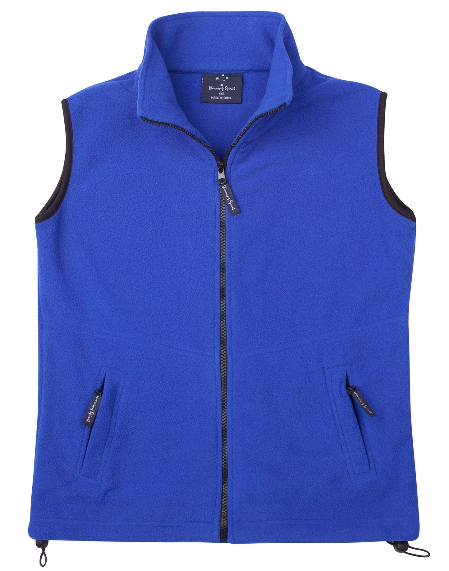 Unisex polar fleece vest. - Royal/Black