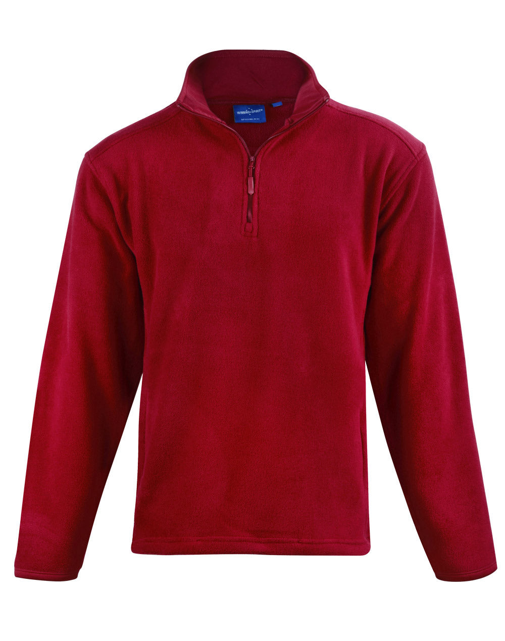 Adult's Half Zip Polar Fleece Pullover - Red