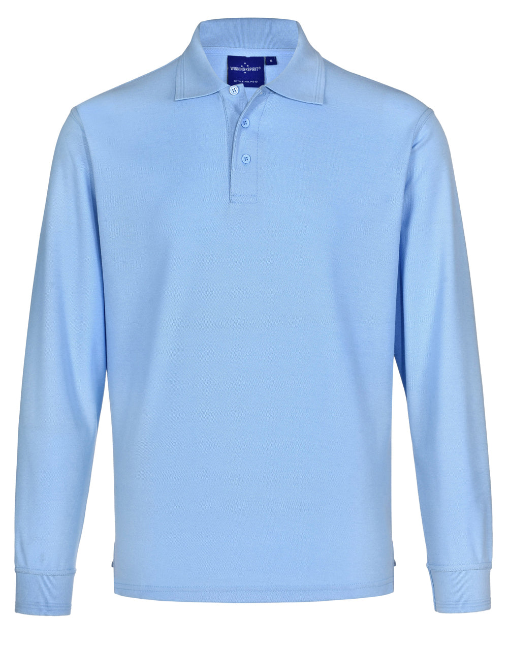 Adults' 240gsm Poly/Cotton Pique L/S Polo - Skyblue
