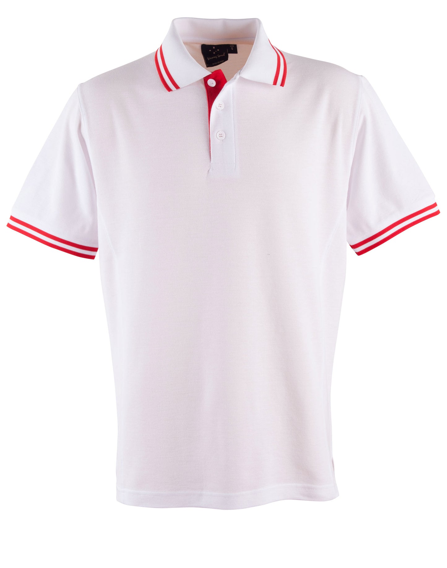 Men's Truedry Contrast S/S Polo - White/Red
