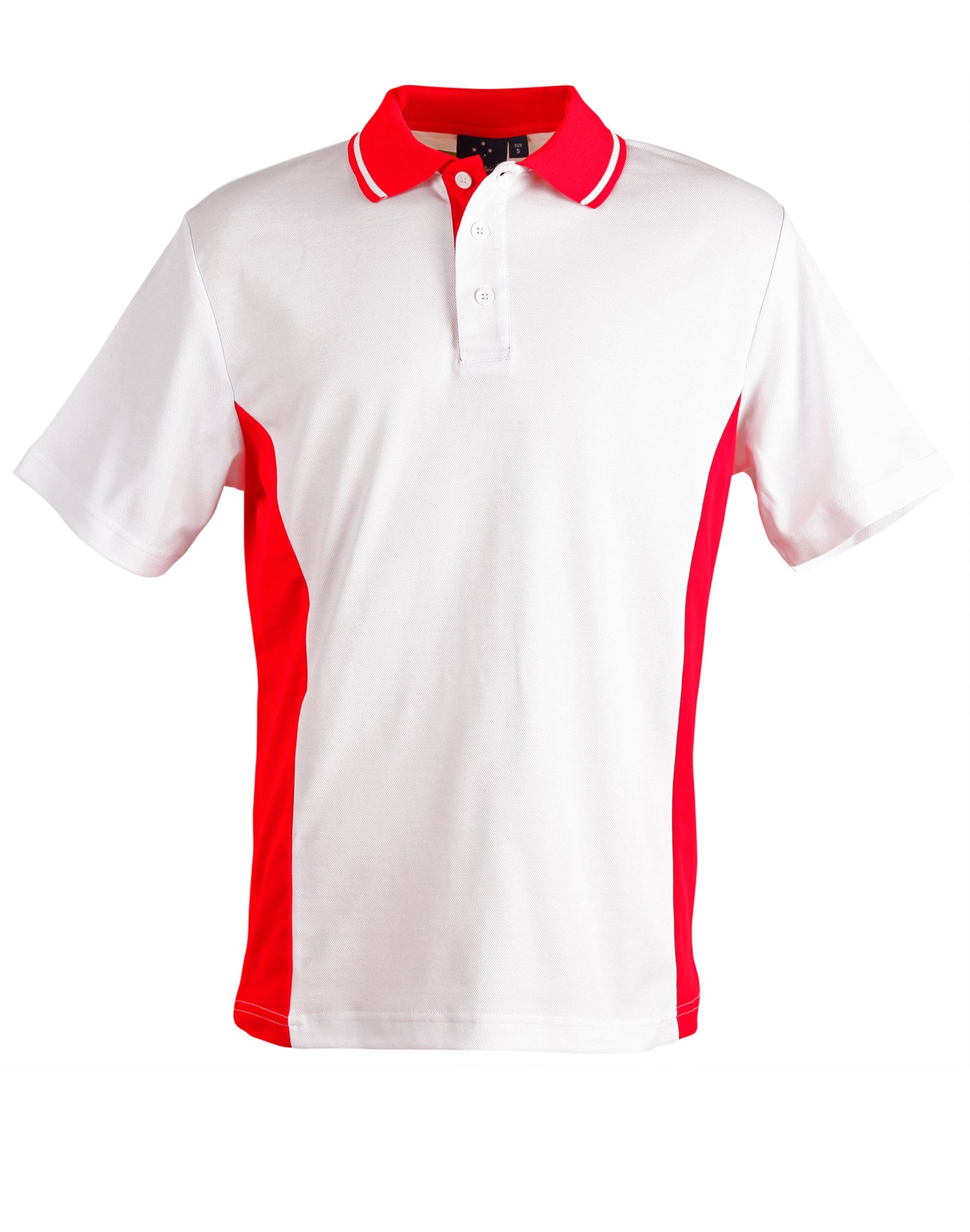 Kids' TrueDry Contrast S/S Polo - White/Red
