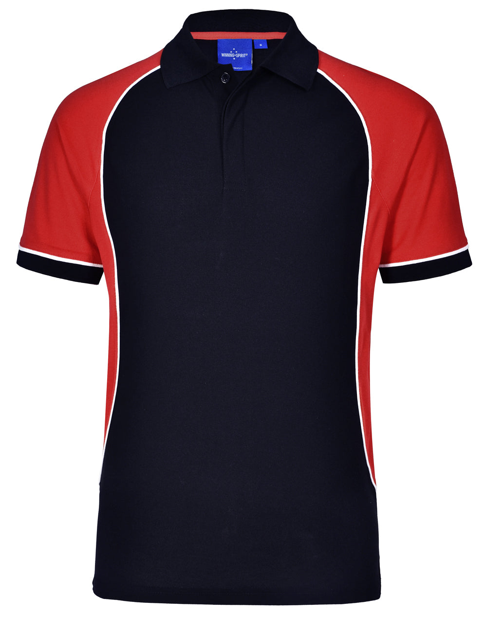 Men's TrueDry Tri-colour S/S Pique Polo - Navy/White/Red