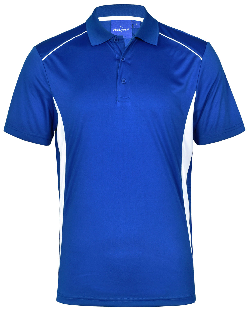 Men's Cooldry S/S Contrast Interlock Polo - Royal/White