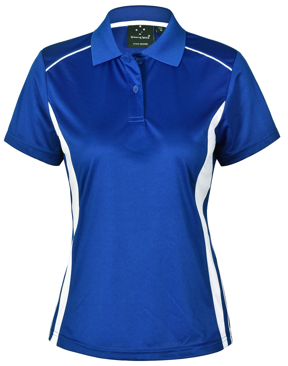Ladies' Cooldry S/S Contrast Interlock Polo - Royal/White