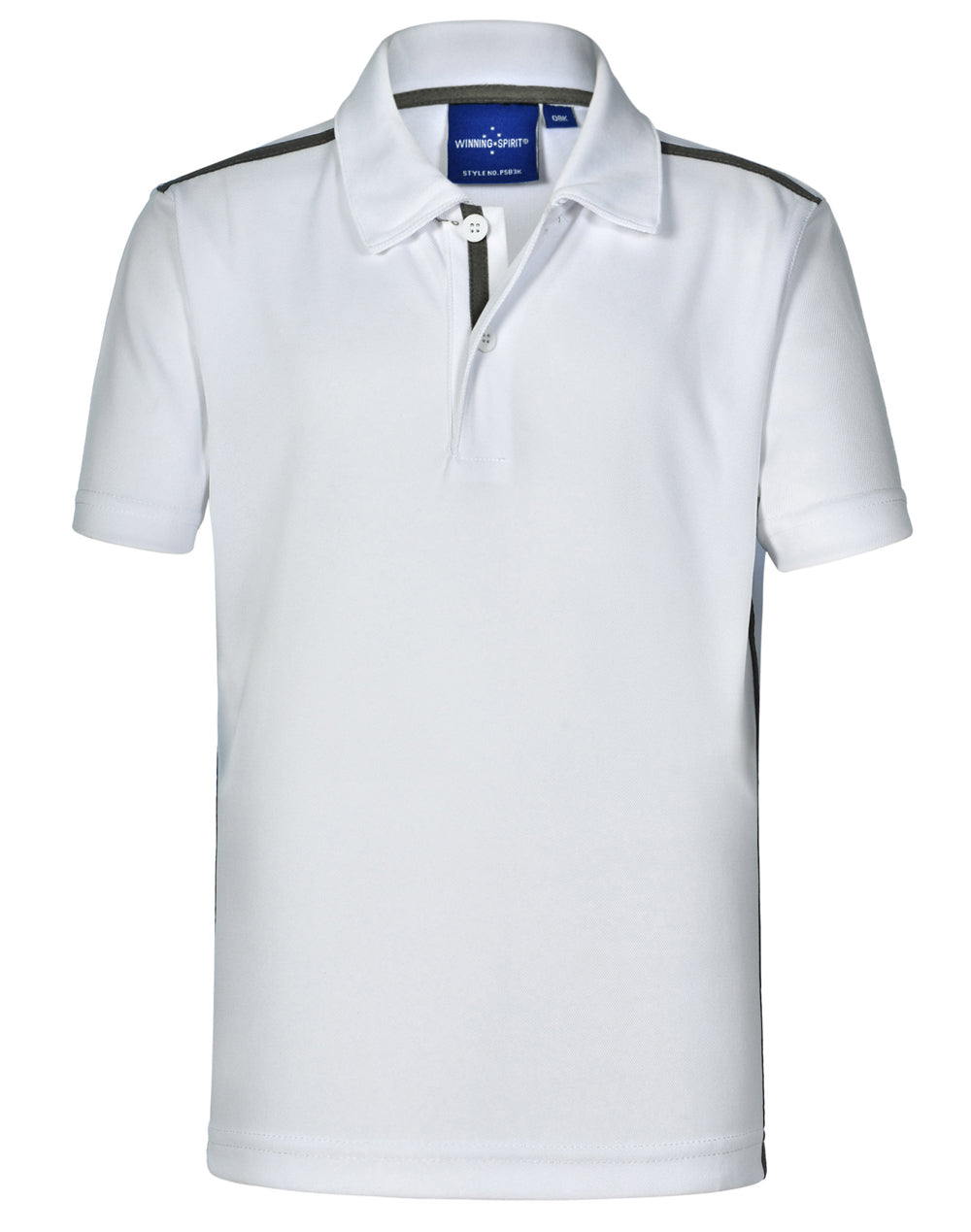 Kids' Ultra Dry Short Sleeve Contrast Polo - White/Ash