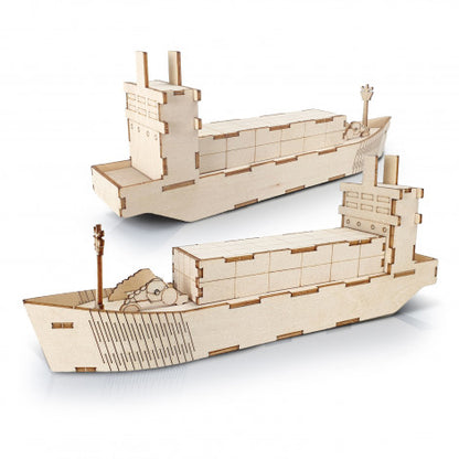 BRANDCRAFT Cargo Ship Wooden Model