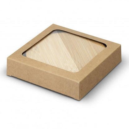 Bamboo Bottle Opener Coaster - Set of 2 - Round