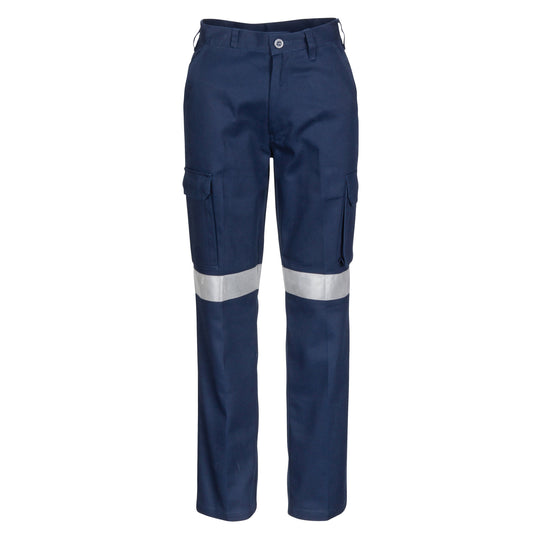 Ladies Cotton Drill Cargo Pants with 3M Reflective Tape