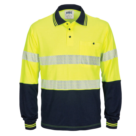HIVIS Segment Taped Cotton Backed Polo - Long Sleeve