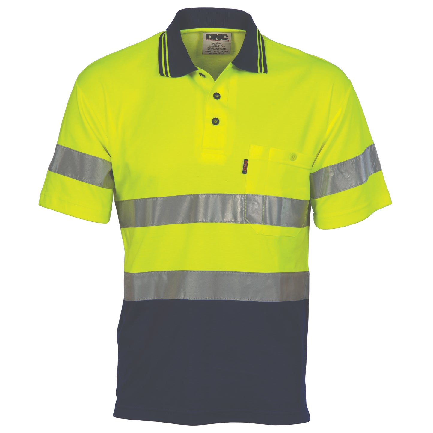 Hi Vis Two Tone Cotton Back Polos with Generic R.Tape - short sleeve