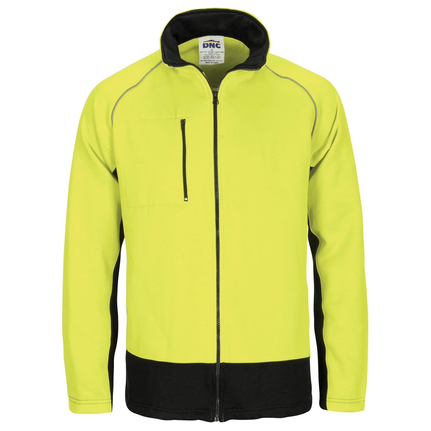 HIVIS 2 TONE FULL ZIP FLEECY SWEAT SHIRT WITH TWO SIDE ZIPPED POCKETS