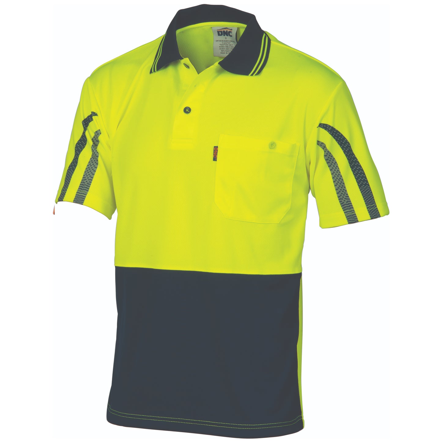 HiVis Cool-Breathe Printed Stripe Polo - Short Sleeve
