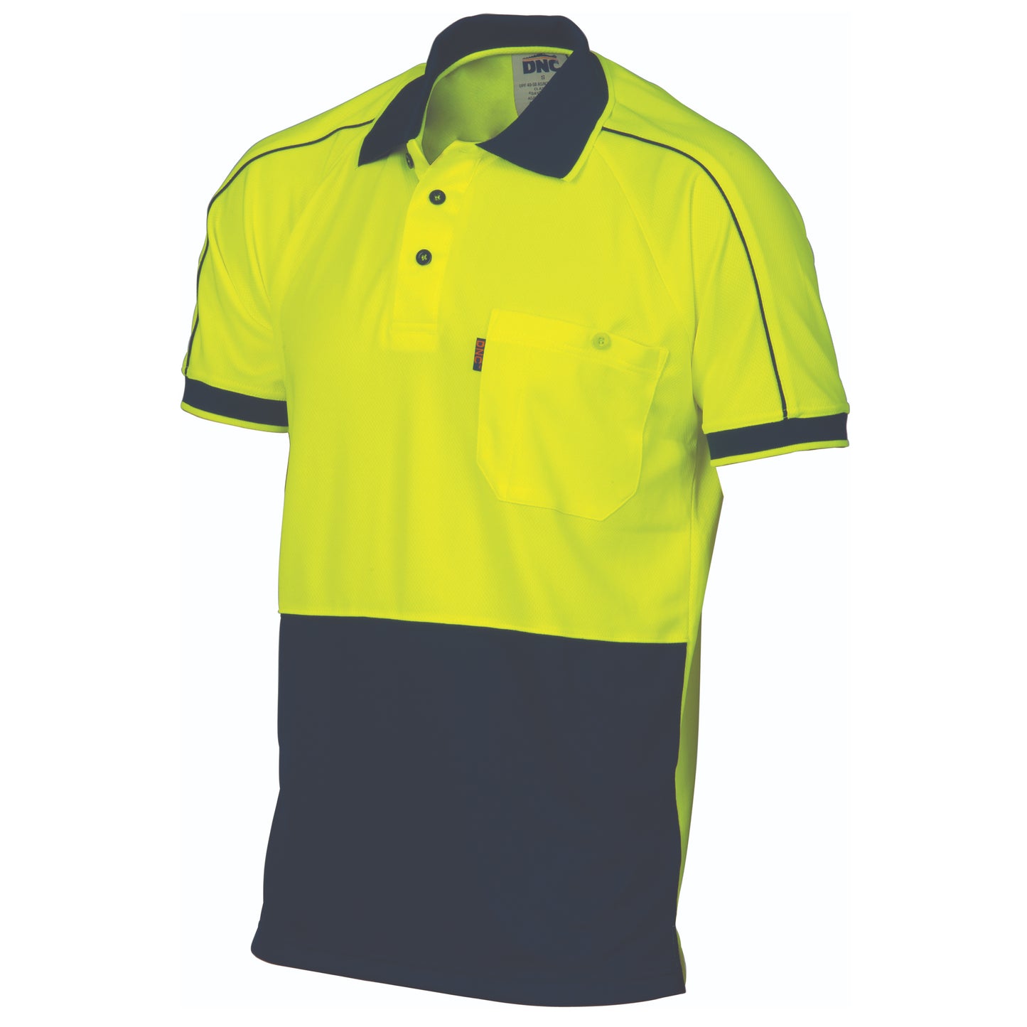 HiVis Cool-Breathe Double Piping Polo -
Short Sleeve