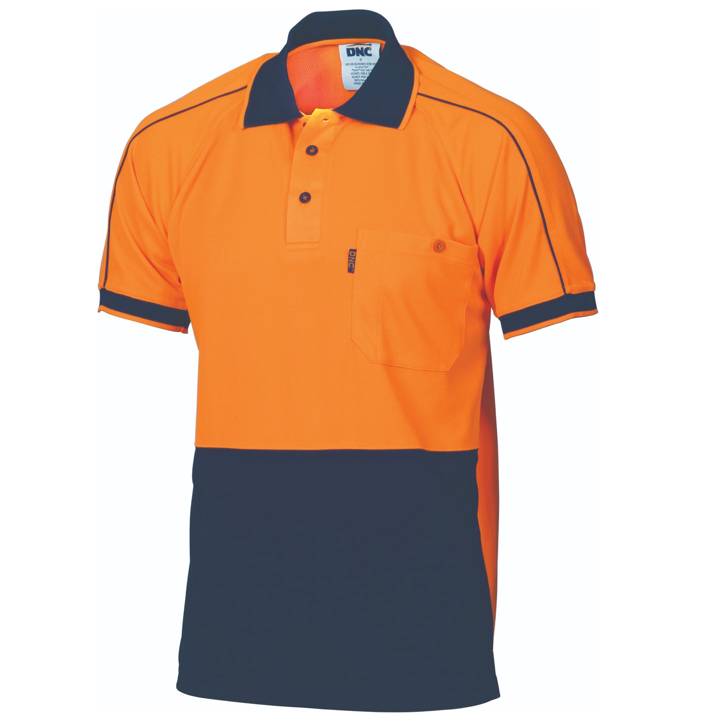 HiVis Cool-Breathe Double Piping Polo -
Short Sleeve
