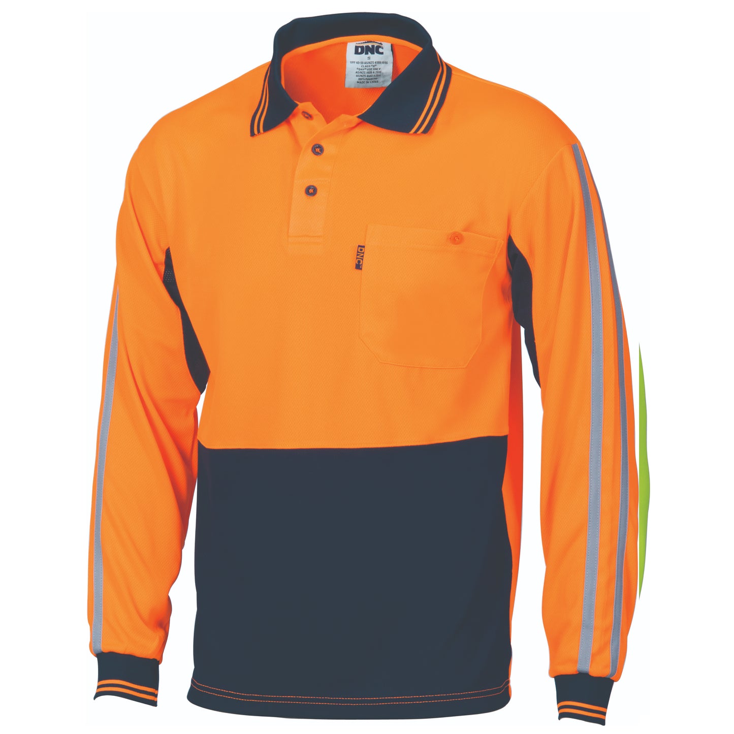 HiVis Cool-Breathe Stripe Polo - long Sleeve