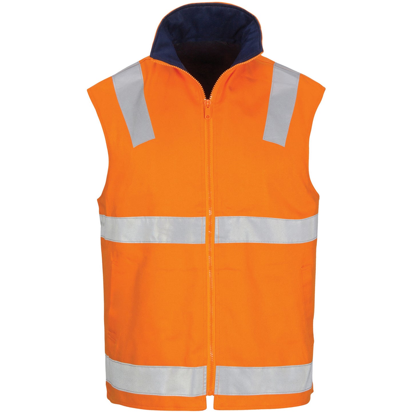 HiVis Cotton Drill Reversible Vest with Generic R/Tape