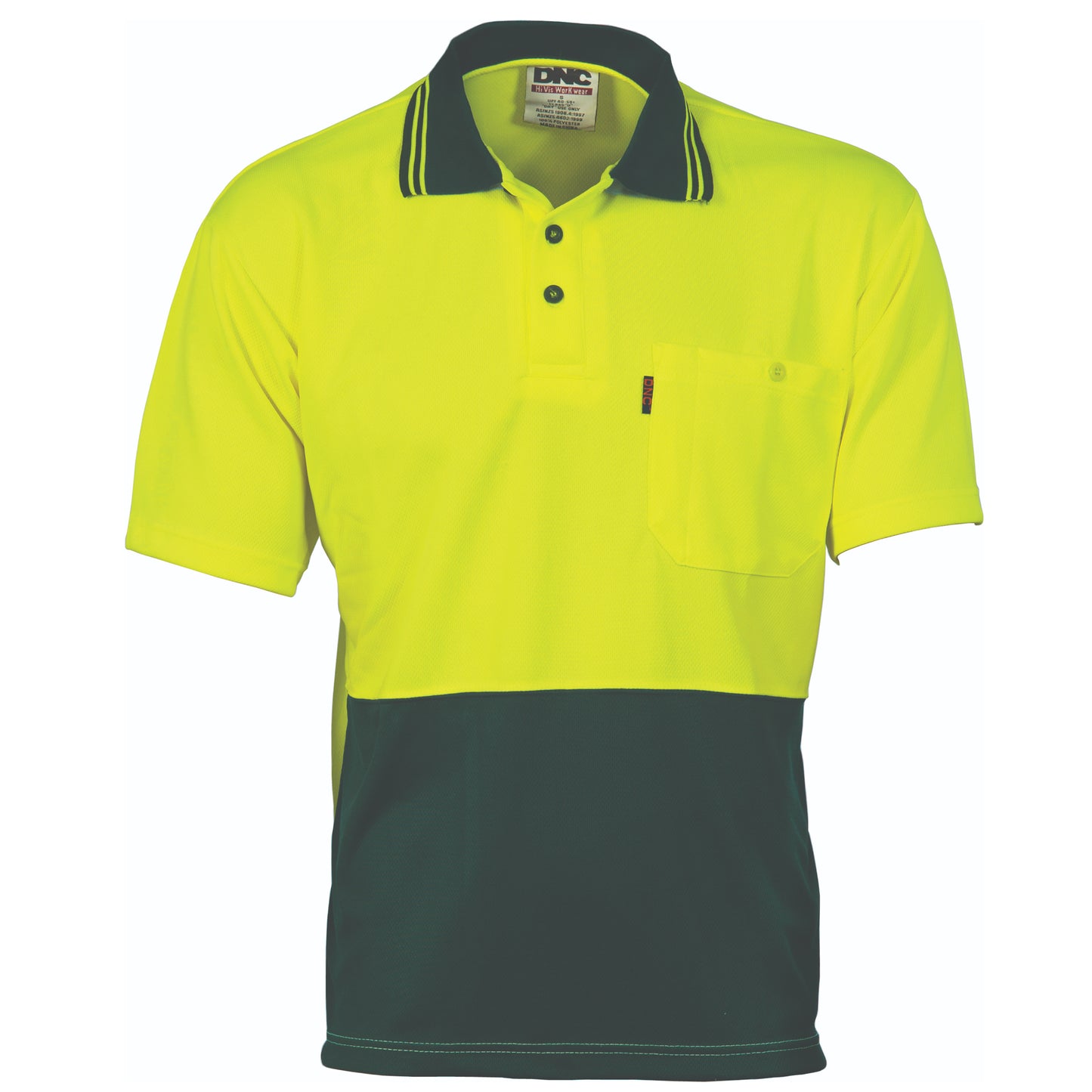 HiVis Two Tone Cool Breathe Polo Shirt, Short Sleeve