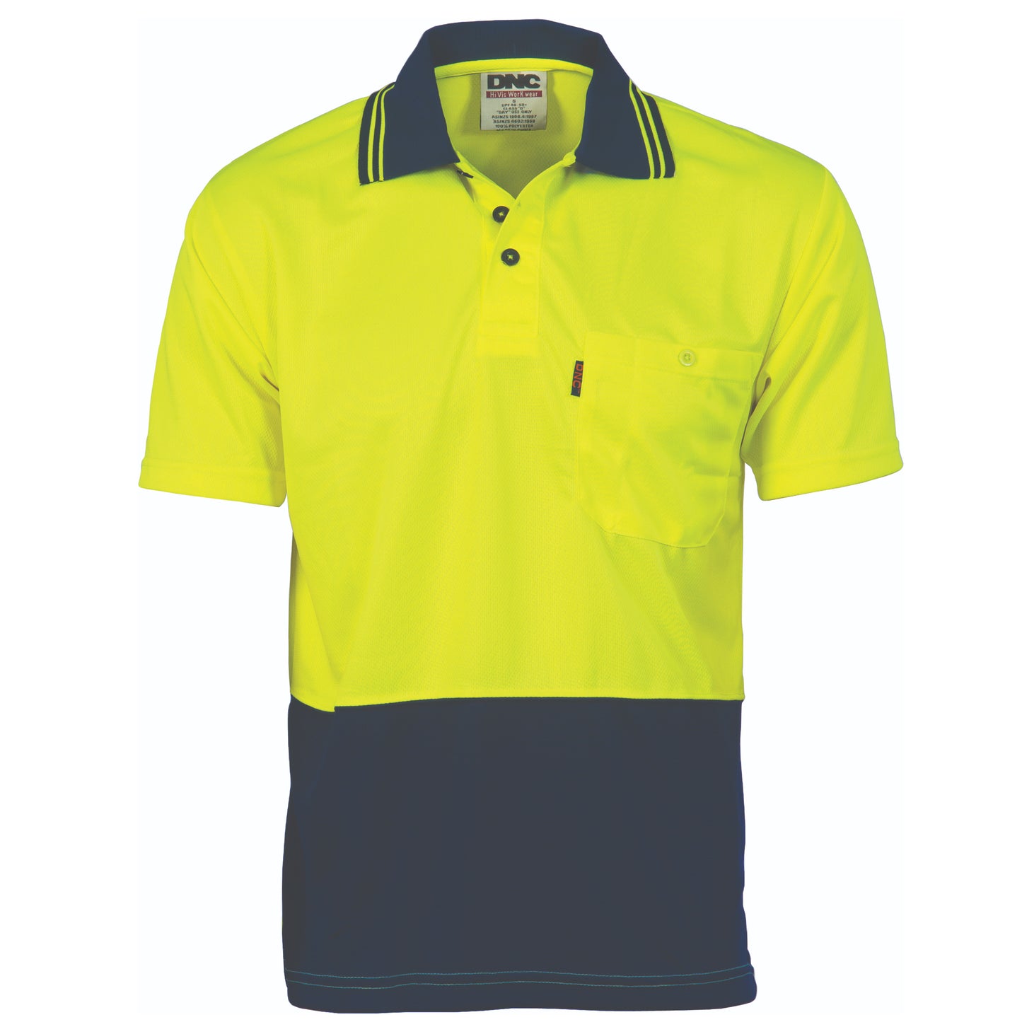 HiVis Two Tone Cool Breathe Polo Shirt, Short Sleeve