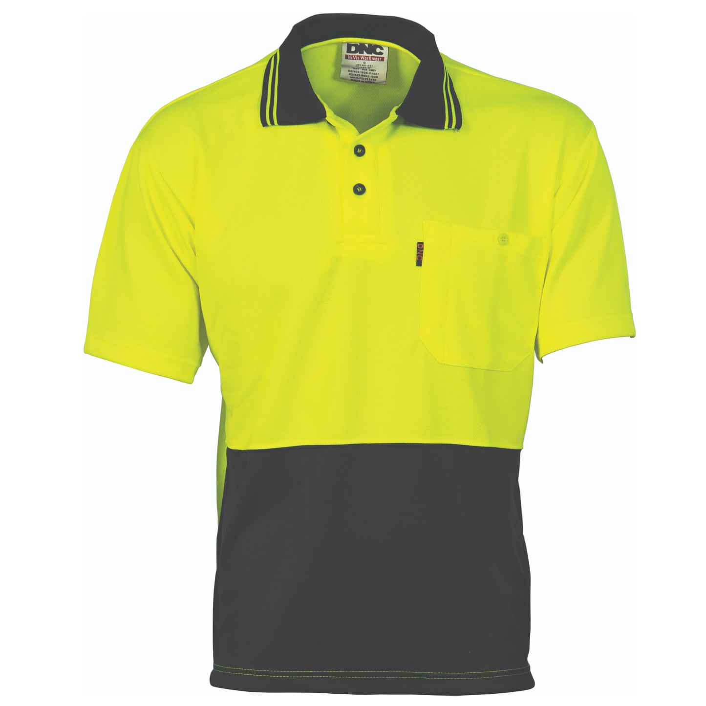 HiVis Two Tone Cool Breathe Polo Shirt, Short Sleeve