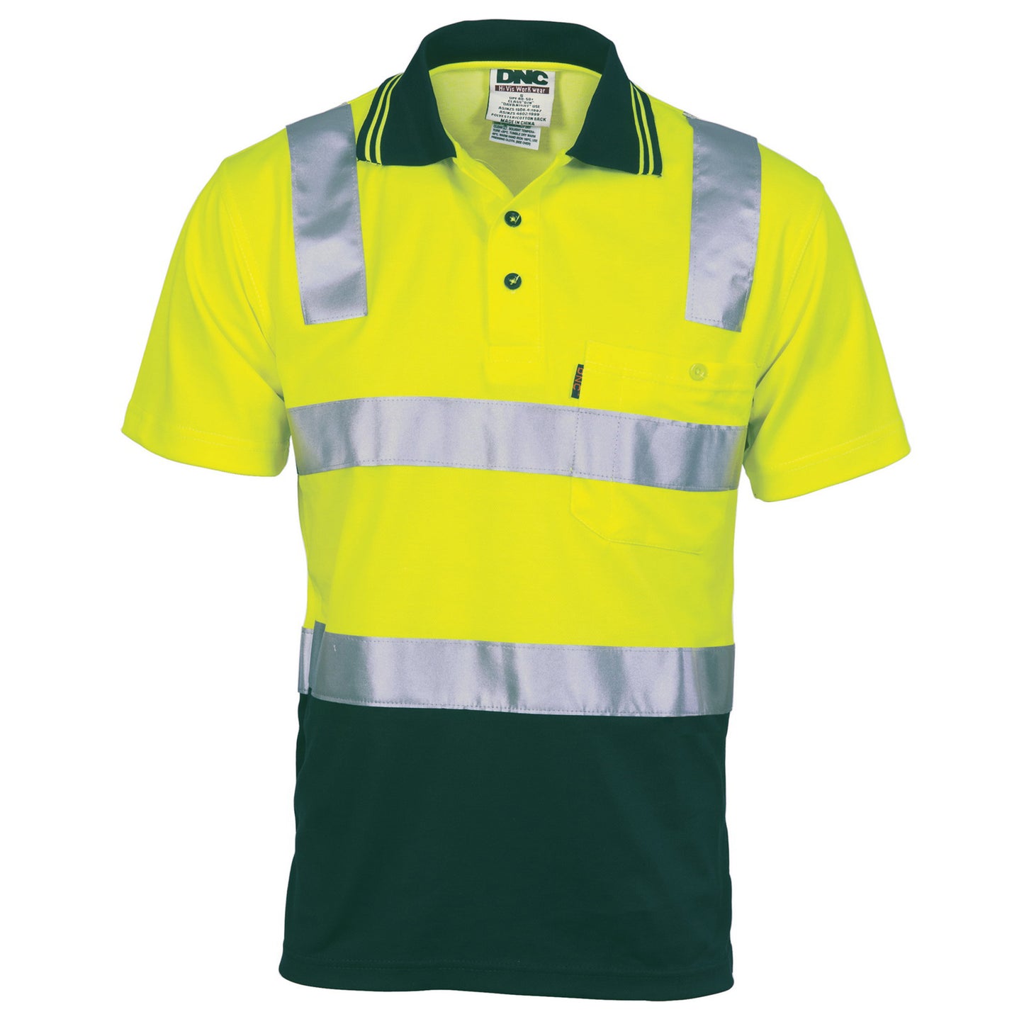 Cotton Back HiVis Two Tone Polo Shirt with CSR R/ Tape - Short sleeve