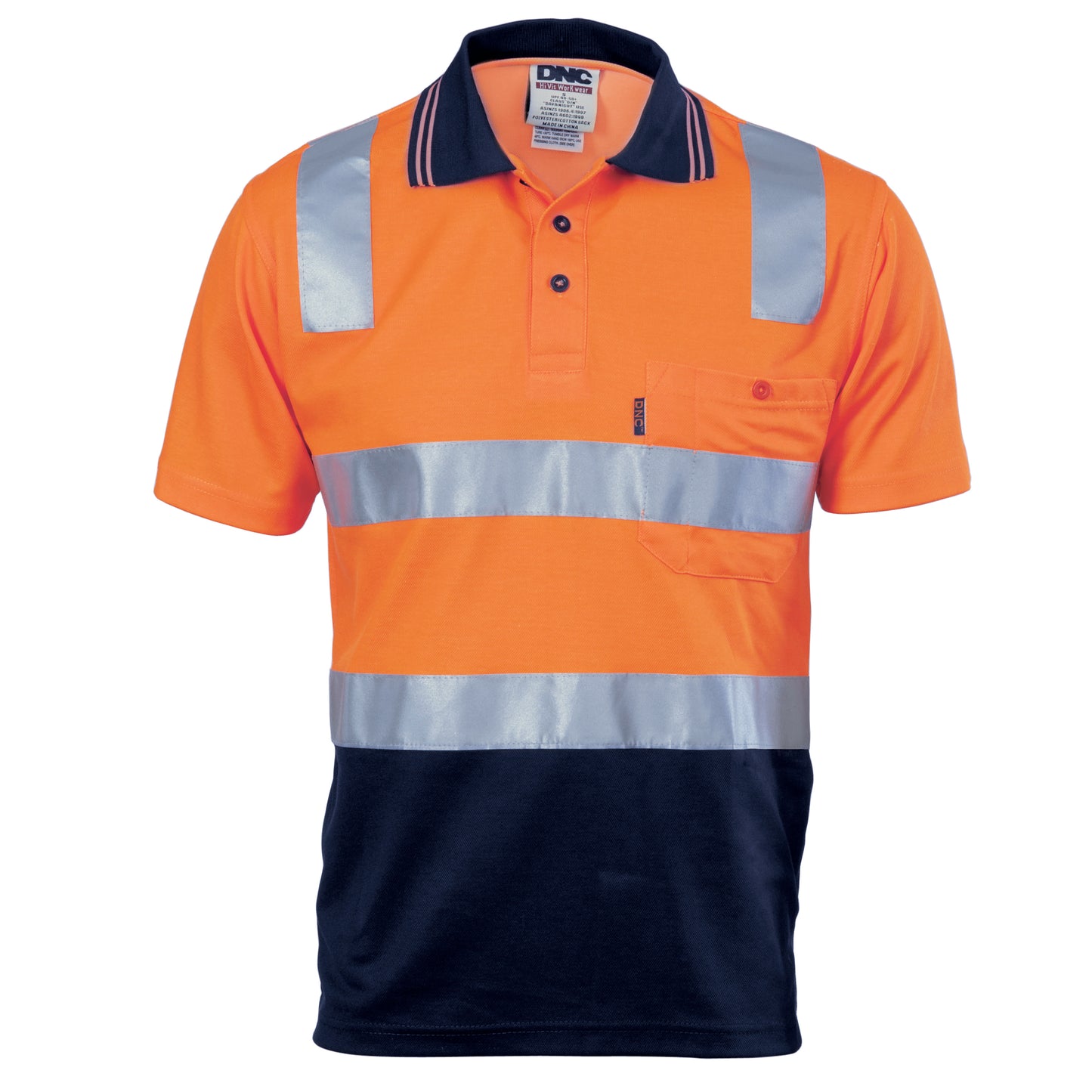 Cotton Back HiVis Two Tone Polo Shirt with CSR R/ Tape - Short sleeve