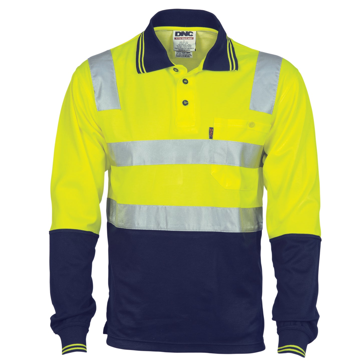 Cotton Back HiVis Two Tone Polo Shirt with CSR R/ Tape - L/S