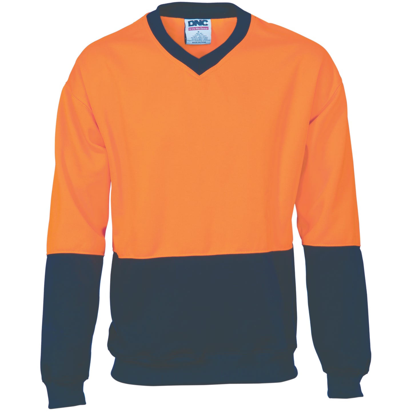 HiVis Two Tone Fleecy Sweat Shirt (Sloppy Joe) V-Neck