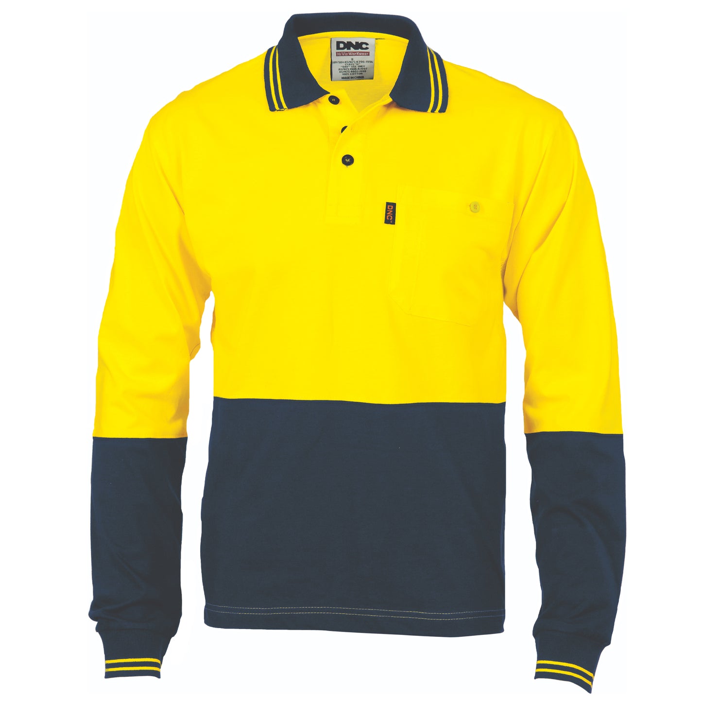 HiVis Cool-Breeze Cotton Jersey Polo Shirt
with Under Arm Cotton Mesh - L/S