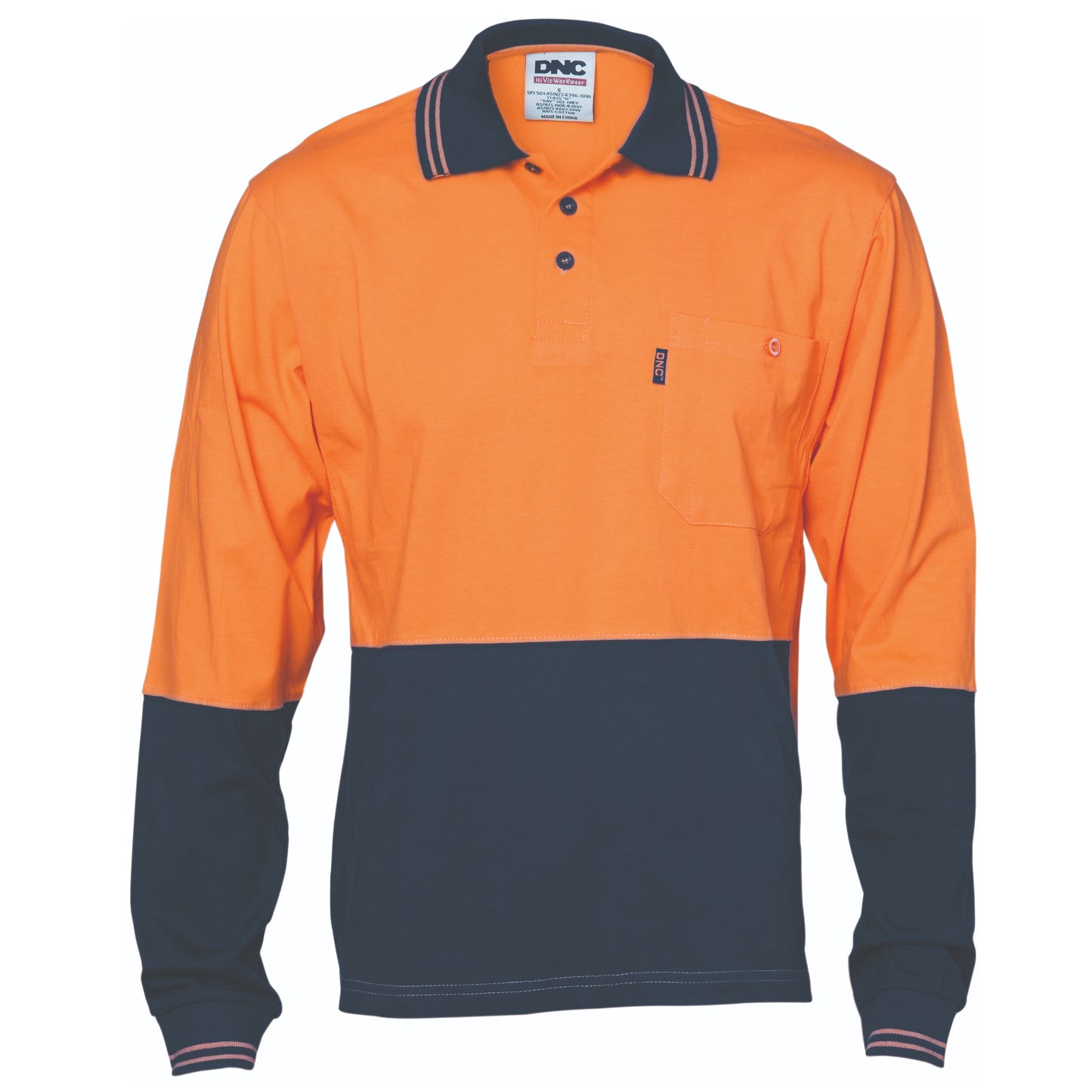 HiVis Cool-Breeze Cotton Jersey Polo Shirt
with Under Arm Cotton Mesh - L/S