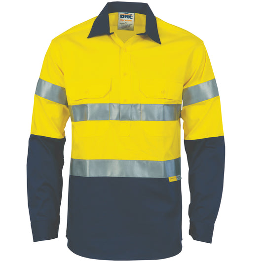 HiVis Two Tone Closed Front Cotton Shirt
with 3M R/Tape