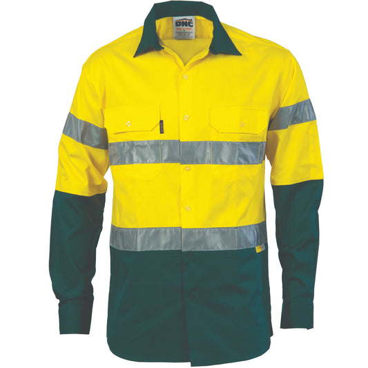 HiVis Cool-Breeze Cotton Shirt with 3M 8910 R/Tape - Long sleeve