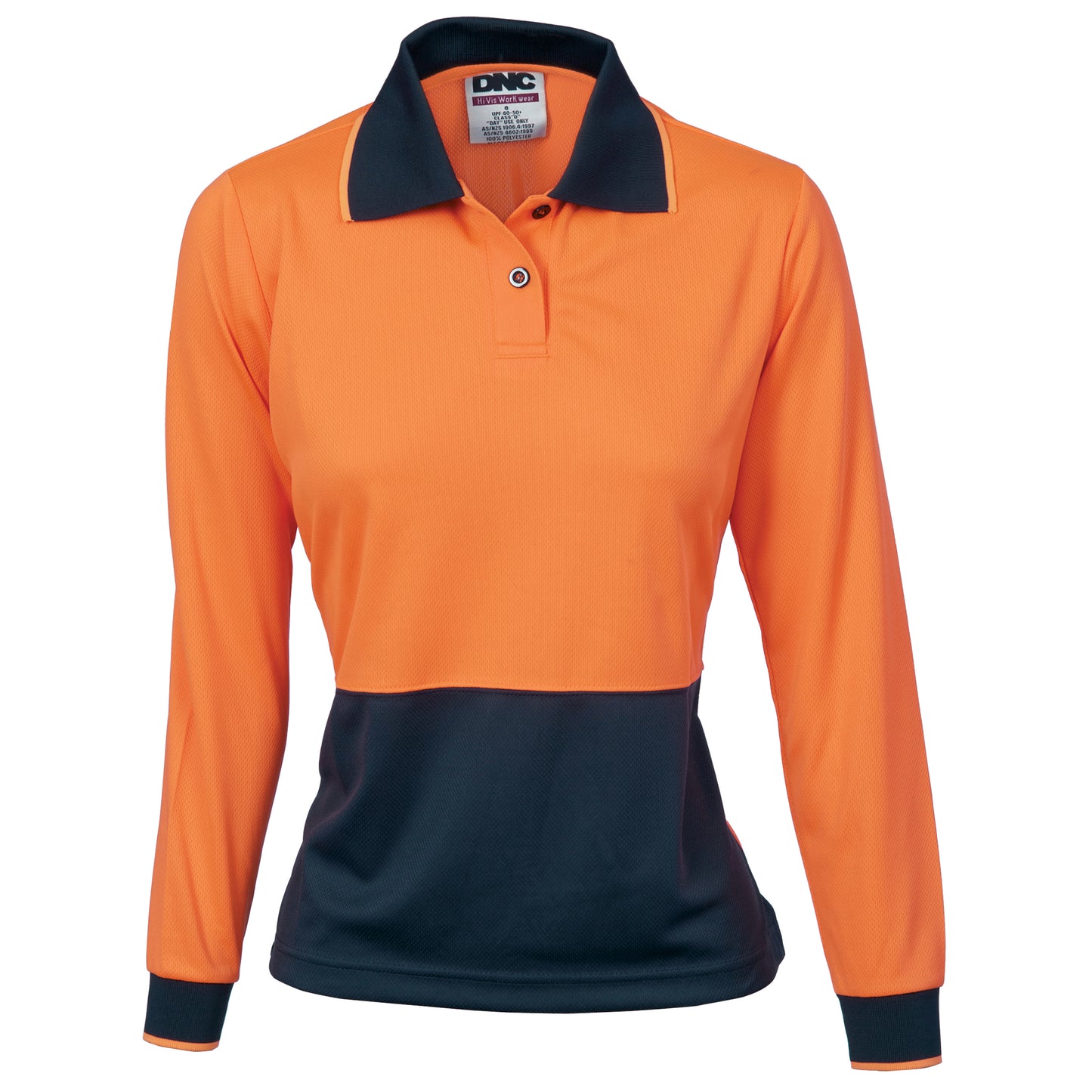 Ladies HiVis Two Tone Polo Shirt - Long Sleeve