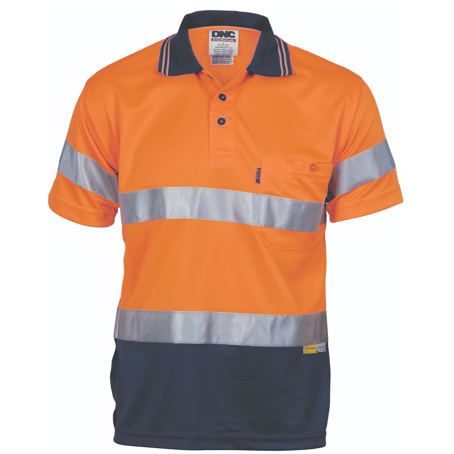Hivis D/N Cool Breathe Polo Shirt With 3M 8906 R/Tape - Short Sleeve